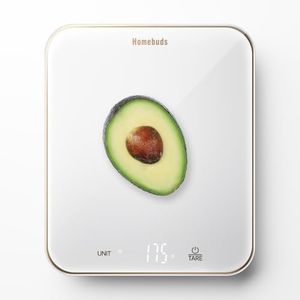 Homebuds 15kg Digital Kitchen Scales in 1g, High Precision Assured by Food Scale Professional Factory Since 2001, Kitchen Scale for Cooking and Baking, LED, 3*AAA, White by Golden Line