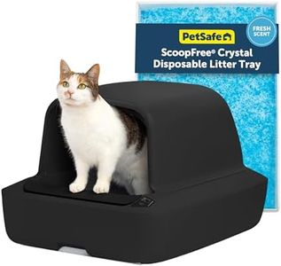 PetSafe ScoopFree Crystal Pro Automatic Self Cleaning Cat Litter Box System – Enclosed Front-Entry – Advanced Odor Control – Includes 1 Disposable Crystal Litter Tray – Black (ZAL00-18159)
