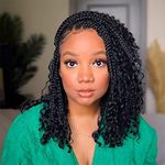 XTREND 14Inch 8Packs Boho Box Braids Crochet Hair with Curly Ends 16strands/pack Pre Looped Black Messy Goddess Box Braids Hair Extensions Individual Synthetic Bob Goddess Locs Hair