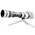 DENASH 420-800mm f/8.3 Super Telephoto Zoom Lens,Manual Focusing Telephoto Camera Zoom Lens with T2 Moun for Canon EOS/EF S/Rebel SLR Cameras