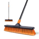 CLEANHOME Garden Broom, Yard Brush Heavy Duty Outdoor 2-1,166cm, suitable for Schools, Factories, Gardens, Broom Outdoor,Sweeping Brush(Orange black)