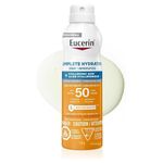 Eucerin Complete Hydration Sunscreen Spray, Daily Body Sunscreen SPF 50 With Hyaluronic Acid, Lightweight Body SPF 50 Spray with UVA-UVB Sun Protection, Fragrance Free & Water Resistant, 170 g Spray Bottle