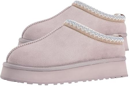 Forfoot Platform Slippers for Women, Snow Winter Womens Slippers Mini Boots, Snow boot-Blush Pink 8-9