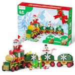 D-FantiX Advent Calendar 2024 Christmas Train Building Blocks with LED Light, Adult Kids 24 Day Christmas Countdown Gift, Holiday Advent Calendar Toy for Boys Girls Teens Age 6-12