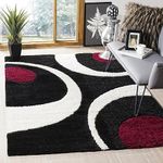 REYAZ HANDICRAFT; 'can Change The Floor Solid Extra Soft Shaggy Carpets (USA) Exported with 2.-Inch Thickness Carpets for Living Room 5 Feet by 7 Feet/Black12