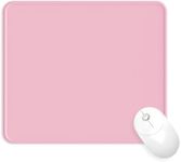 Giecy Mouse Pad with Stitched Edge, Computer Mouse Pad Gaming Mouse Mat with Non-Slip Rubber Base Washable Lycra Cloth Square Small Mousepad for Home Office Laptop, PC (Pink)