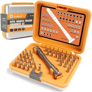 MulWark 43 Piece Precision Screwdriver Set Aluminium Handle Magnetic Screwdriver With Versatile bits Slotted, Phillip, Hex, Torx, Square, with Aluminium Box