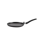 MasterChef Pancake Pan Non Stick Crepe Maker, Chapati, Roti & Dosa Tawa for Induction Hob, Gas, Halogen & Ceramic Stoves, Swiss Engineered Aluminium with Scratch Resistant Coating, 25cm, Black