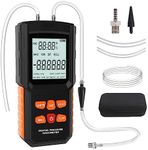 Manometer, ±100 KPa Digital Manometer HVAC 12 Units Gas Pressure Tester ± 0.15% FSO Accuracy Updated Manometer with More Accessories