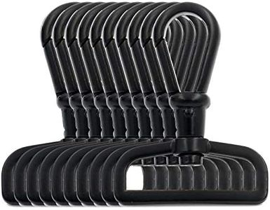 BIKICOCO 1-1/2'' Swivel Trigger Round Head Snap Hook Lobster Claw Clasp Spring Loaded Clip, Black - Pack of 10