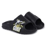 Pampy Angel Zig Zag Goat Men's Flip Flops Slides Back Open Household Comfortable Slippers Black,7 (UK/India)