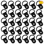 30 Pieces D Ring Tie Downs, Stainless Steel Lashing Rings Forged Lashing Ring Black D-shaped Tie Down Anchors for Cargo Trailers Trucks (36cm x 25cm)