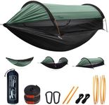 Travel Bird Camping Hammock Tent with Mosquito Net and Sunshade, Extra Large for 2 Person, Lightweight Hanging Hammocks Tree Straps Swing, Bivvy Ground Tent for Outside, Hiking, and Travel