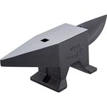 VEVOR Cast Iron Anvil, 132 Lbs(60kg) Single Horn Anvil with Large Countertop and Stable Base, High Hardness Rugged Round Horn Anvil Blacksmith, for Bending, Shaping