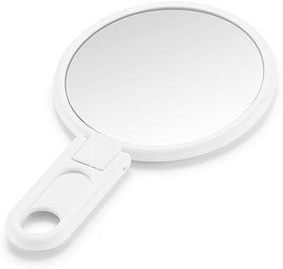 OMIRO Small Hand Mirror, 3 Inches Mini Hand Held Compact Folding Mirror for Men Women (White, Pack of 1)