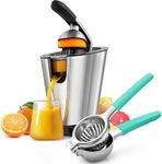 Zulay Powerful Electric Orange Juicer Squeezer - Stainless Steel Citrus Juicer Electric With Soft Touch Grip and Lemon Squeezer Stainless Steel with Premium Heavy Duty Solid Metal Squeezer Bowl