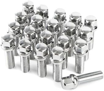 20 tornillos de rueda I M14 x 1,5 x 40 mm I Bola de unión SW 17 mm I Compatible con Audi Volkswagen (cromo)