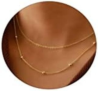 ASCOMY Dainty Layered Choker Necklace Simple Beaded Necklace Gold Cable Chain Necklaces 14K Gold Plated Trendy Layering Necklace for Women Teen Girls Minimalist Daily Jewelry Gifts