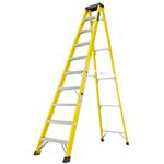 TB Davies 1235-010 Trade Electrician Swingback Step Ladders, 10 Tread, GRP Fibreglass, Built-in Tool Tray, 150kg Work Load, EN131