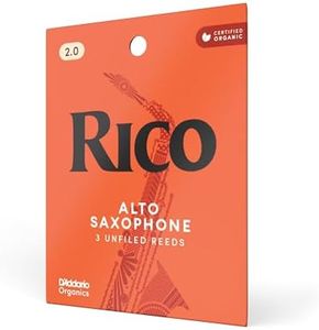 Rico Organic Alto Saxophone Reeds, Strength 2.0, Pack of 3