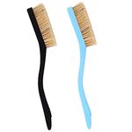 Climbing & Bouldering Brush with Natural Firm Boar's Hair Bristles and Durable Handle, Climbing Chalk Brush Designed for Ultimate Performance on Climbing Wall Indoor or Outdoor (Black&Light Blue)