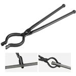 VEVOR Blacksmith Tongs, 18” V-Bit Bolt Tongs, Carbon Steel Forge Tongs with A3 Steel Rivets, for Long, Irregular, and Nail-shaped Forgings, for Beginner and Seasoned Blacksmiths and Bladesmiths