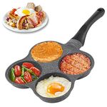 Agatige Egg Pan, 4 Cup Pancake Pan Nonstick Egg Frying Pan Aluminum Alloy Pancake Omelette Pan Cooker Pans Fried Divided Egg Cooker Pancake Breakfast Maker for Breakfast, Pancake, Poached Egg