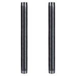 Pipe Décor 2 in. x 24 in. Black Steel Pipe, Pre-Cut, Industrial Steel Grey Fits Standard 2 Inch Black Threaded Pipes, Nipples and Fittings, 4 Pack