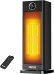 PROUS Space Heater 1500W, Space Heater for Indoor Use Low Energy Silent, Portable Heater with Thermostat, 4 Modes 12H Timer, 70°Oscillation, Overheat & Tip-Over Protection Ceramic Heater