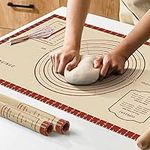 26x16 Inch Extra Thick Silicone Baking Mat with Measurements, Non-slip and Reusable - For Cookies, Bread, Pastry