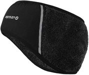 EMPIRELION Original Luxurious Plush Fleece Headband, Soft Running Ear Warmer Forehead Windproof Protection Reflective Gear, Charcoal