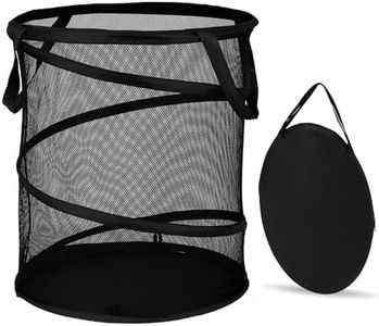 BATTOO Mesh Collapsible Laundry Baskets, Foldable Pop Up Laundry Hamper, Large Laundry Basket Hamper for Laundry, Bathroom, Kids Room, College Dorm, Travel, Camping Black