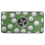 White Golf Balls on Green Missed Target Area Rug Front Door Mats Carpets Rugs, Non-Slip Floor Entry Mat for Outdoor & Indoor, Bathroom Dorm Home Doormats, 39" x 20"