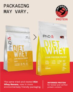 PhD Nutrition Diet Whey Protein Powder, Banana, 1kg Bag