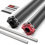 Garage Door Torsion Springs 2'' (Pair) with Non-Slip Winding Bars, Coated Torsion Springs with a Minimum of 18,000 Cycles (0.234X2''X28'')