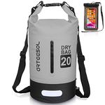 Dry Bag 5L/10L/20L/30L Wet Bag Waterproof Bag with Phone Pouch Double Shoulder Strap Backpack for Travelling Fishing Cycling Kayaking Swimming Boating Beach