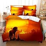 MANXI Disney Lion King Fun in The Sun 3 Piece Bed Set, Includes Reversible Comforter, Bedding Features Simba, Twin (68 x 86 inch), Multicolor