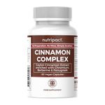 Nutripact Ceylon Cinnamon Complex with Chromium & Fenugreek - High Strength 4750mg per Serving - Blood Sugar Support Supplement - 60 Vegan Capsules (not Tablets)