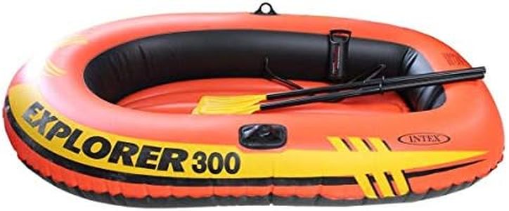 Intex Vinyl 300 Inflatable Boat Blow up raft 5832np, Multicolour, Set-3