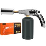 Kitchen Torch Cooking Propane Torch,500,000 BTU Culinary Blow Torch,Sous Vide,Charcoal Starter Grill Torch for Searing Steak,BBQ & Creme Brulee(Fuel Not Included)