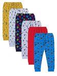 minicult Cotton Baby Pajama Pants With Rib (Unisex, Multicolor, Assorted Prints, 9 - 12 Months) Pants_001 - Regular