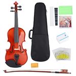 Violin, 1/8 Violin, Portable Astonvilla AV-03 Spruce Curly Maple 1/48 Violin with Box Rosin String Sticker for Kids Students Adults