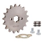 WOOSTAR Motorcycle 420-17T Front Sprocket 17mm Replacement for 50cc 70cc 90cc 110cc 125cc Dirt Pit Bike Mini Bike ATV 4 Wheeler Moped