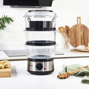 Salter 3-Tier Electric Food Steamer – Stainless Steel, 7L