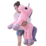 Webby Big Size Funny Unicorn Stuffed Animal Plush Toy, 100CM, Pink