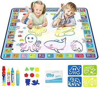 Joyfia Water Doodle Mat, 100 x 100 cm Large Water Drawing Doodling Mat, Mess-Free Coloring Painting Mat, Educational Toys Birthday Gifts for Kids Toddlers Boys Girls Age 3-8 Year Old