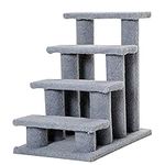 PawHut 4-Step Multi-Level Carpeted Cat Scratching Post Pet Stairs, Grey