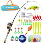 Sougayilang Kids Fishing Rods,Portable Telescopic Fishing Rod and Spincast Reel Combo, with Fishing Line Lures Fishing Tackle Bag for Youth, Girls and Boys Traveling