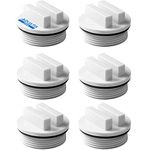 Aquatix Pro Pool Plug 6pc Set with O-Rings 1.5” Threaded Winterizing Return, Filter, Drain, Jet, Inlet & Outlet Plugs for Above Ground and Inground Swimming Pool & Spa Fits Hayward & Pentair SP1022C