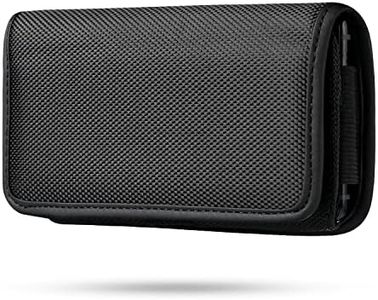 Nylon Cell Phone Pouch Holster Case Bag with Belt Clip for iPhone 14 13 12 11 Pro Max Moto Samsung Galaxy S22 S21 S20 Fe Plus Ultra, A12 A13 A32 A53 A03s Note 20 Ultra (Black-XXL)